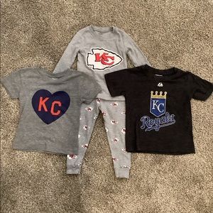 KC Kids bundle. Charlie Hustle Chiefs Royals